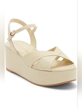 $395 Stuart Weitzman Carmen Midi Wedge Sandal 9